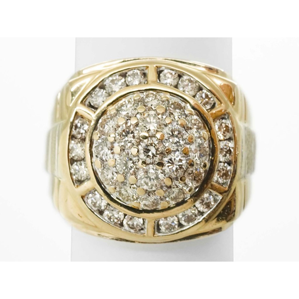 093 Ctw Natural Diamond Rolex Style Design Ring 10k TwoTone Gold Size 10